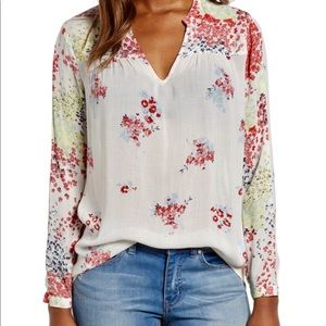 NWT - Lucky Brand Eyelet Peasant Top